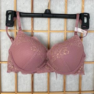 Rose and Rose Gold Lace Bra
